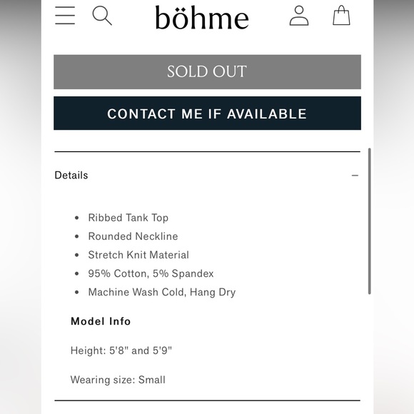 NWOT Bohme mason ribbed tank top - M - Picture 7 of 7